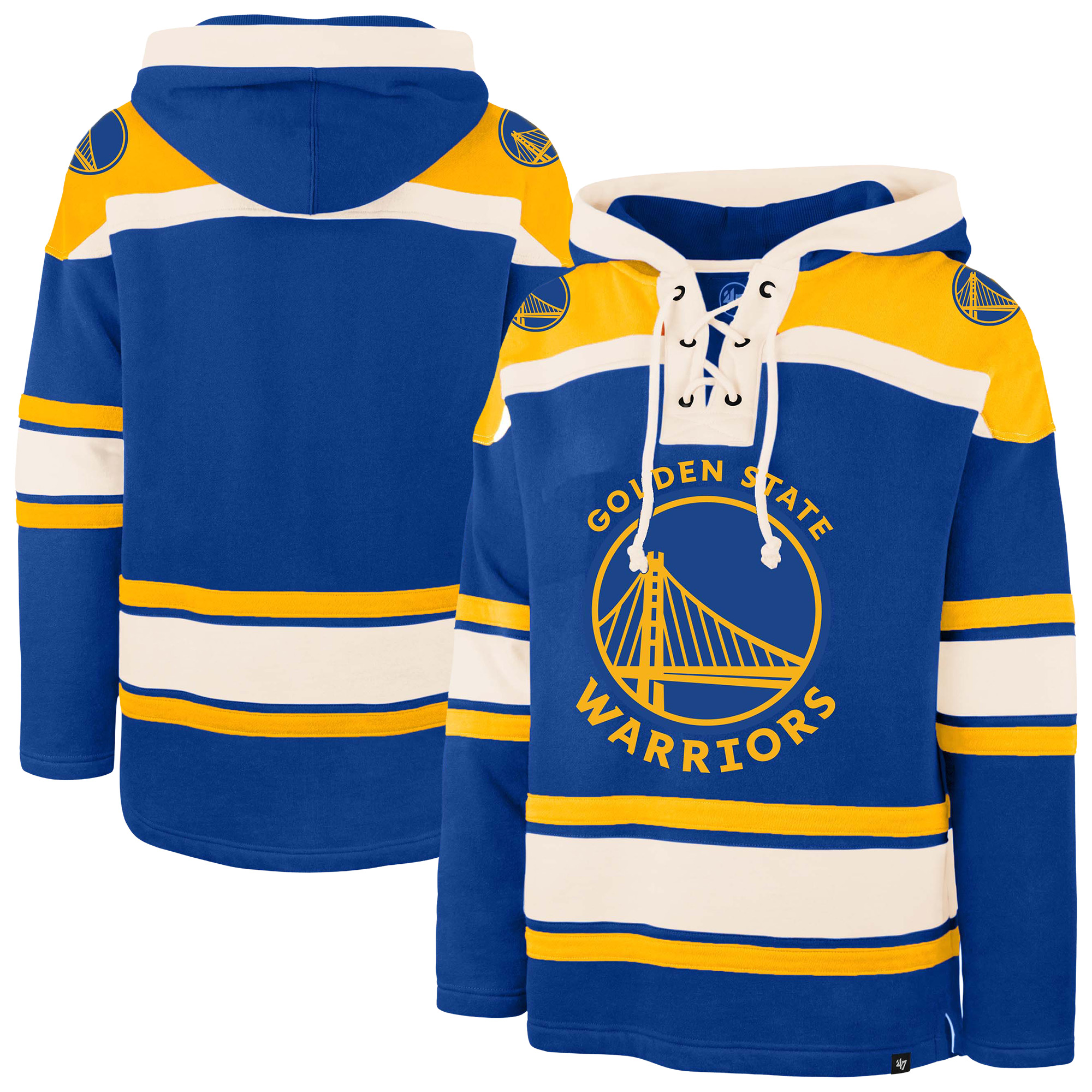 Men's '47 Royal Golden State Warriors Big & Tall Lacer Hoodie