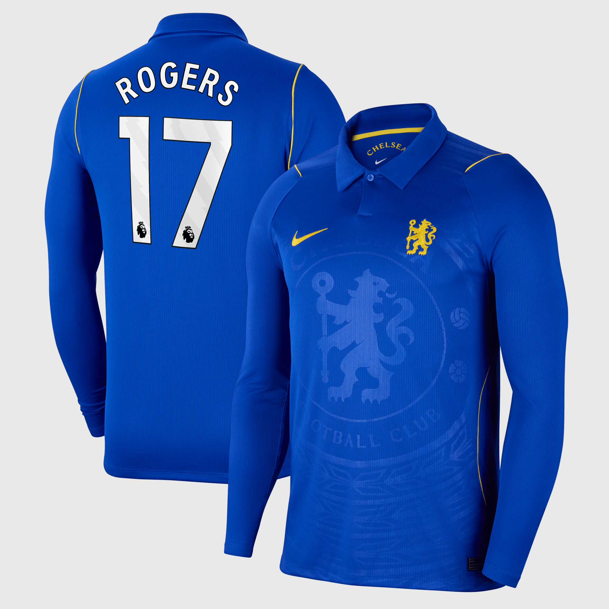 Camiseta Nike Stadium de la 1ª equipación del Chelsea 2026/27 - Manga larga con dorsal Rogers 17