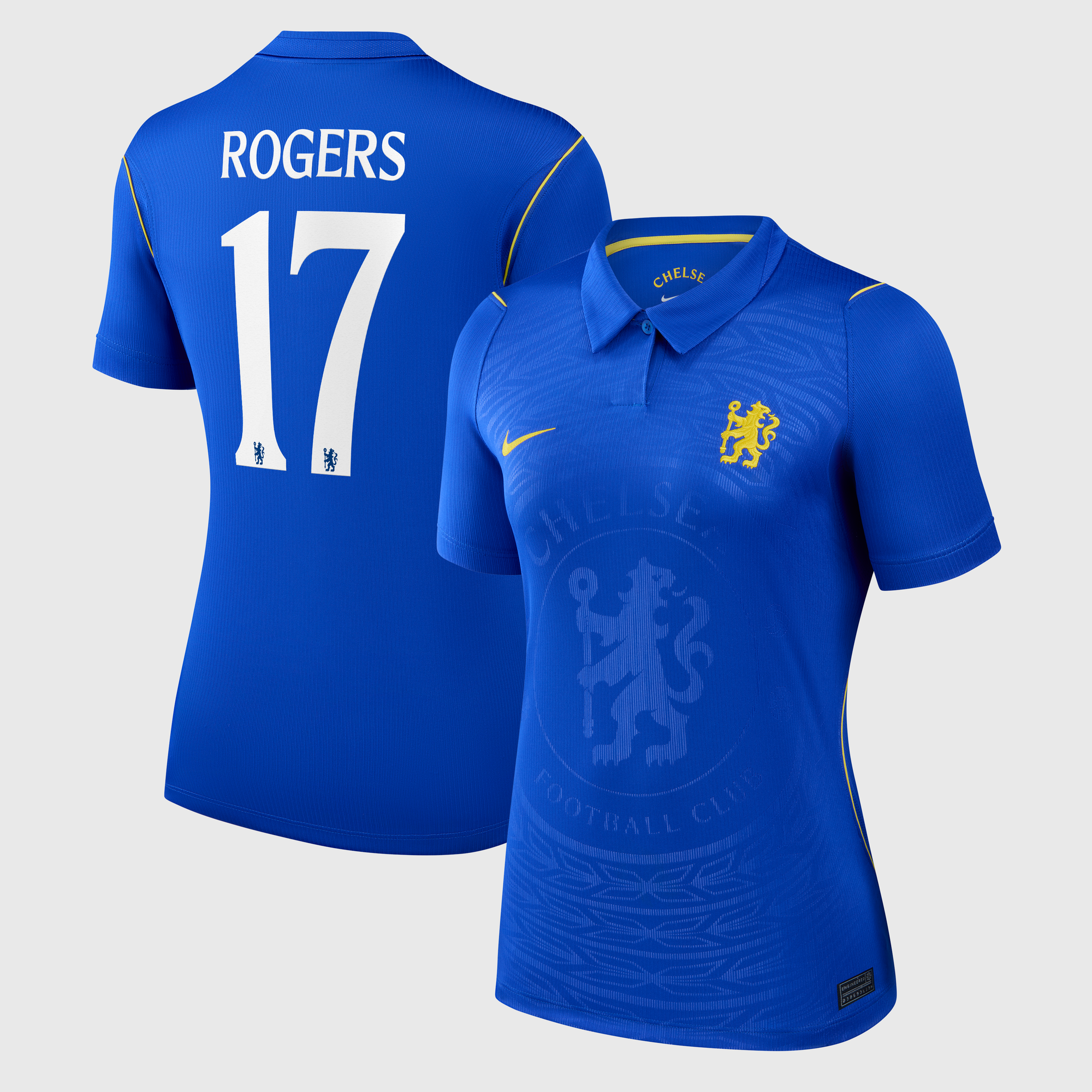 Maillot Nike Domicile Stadium Chelsea 26/27 - Femme avec flocage de la Coupe Rogers 17