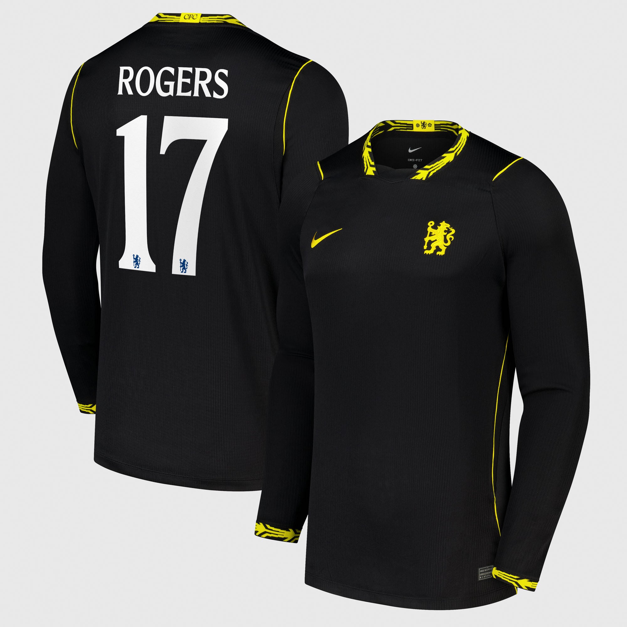 Chelsea Cup Nike Away Stadium Long Sleeve Shirt 2026-27 with Rogers 17 printing