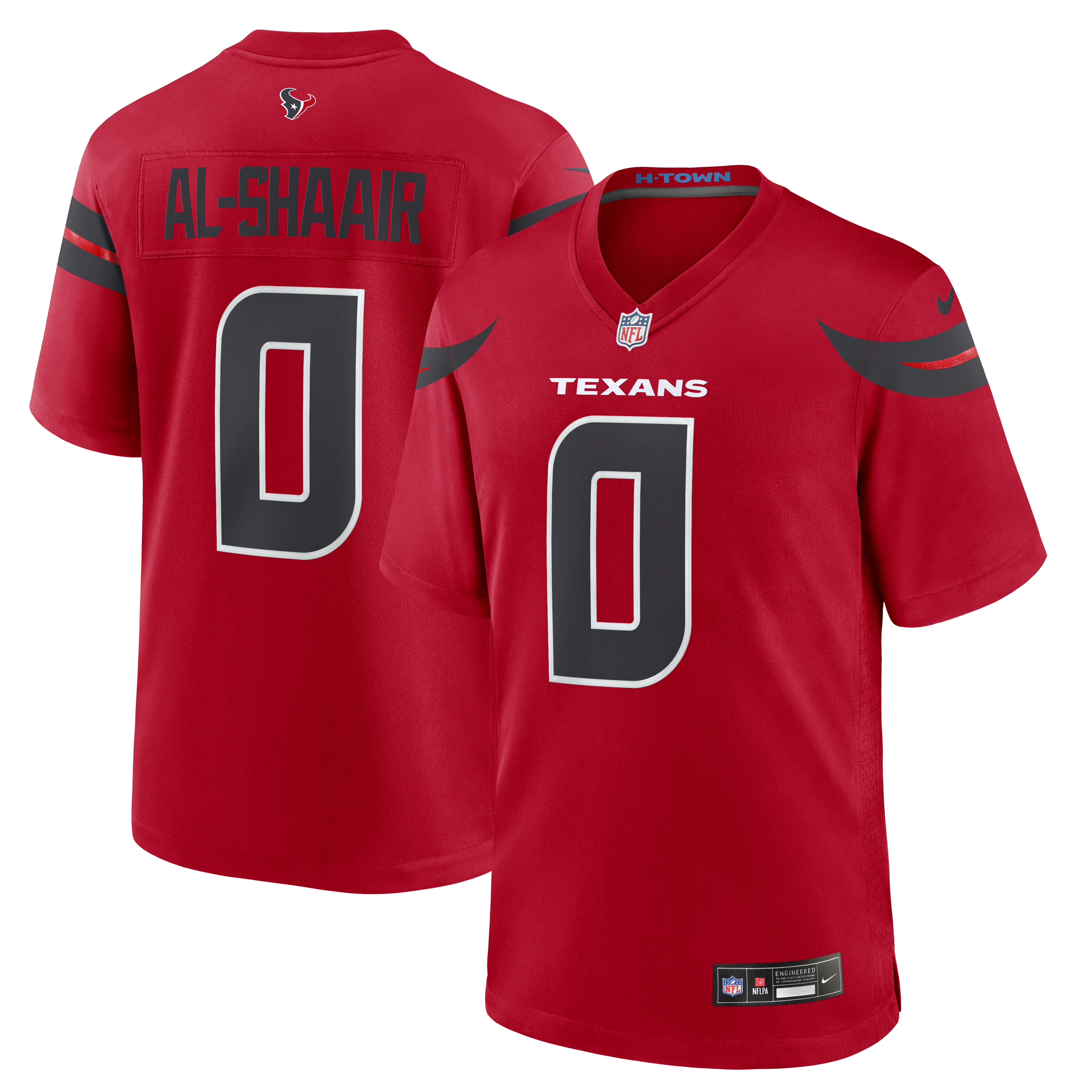 Men's Nike Azeez Al-Shaair Red Houston Texans Alternate Game Jersey