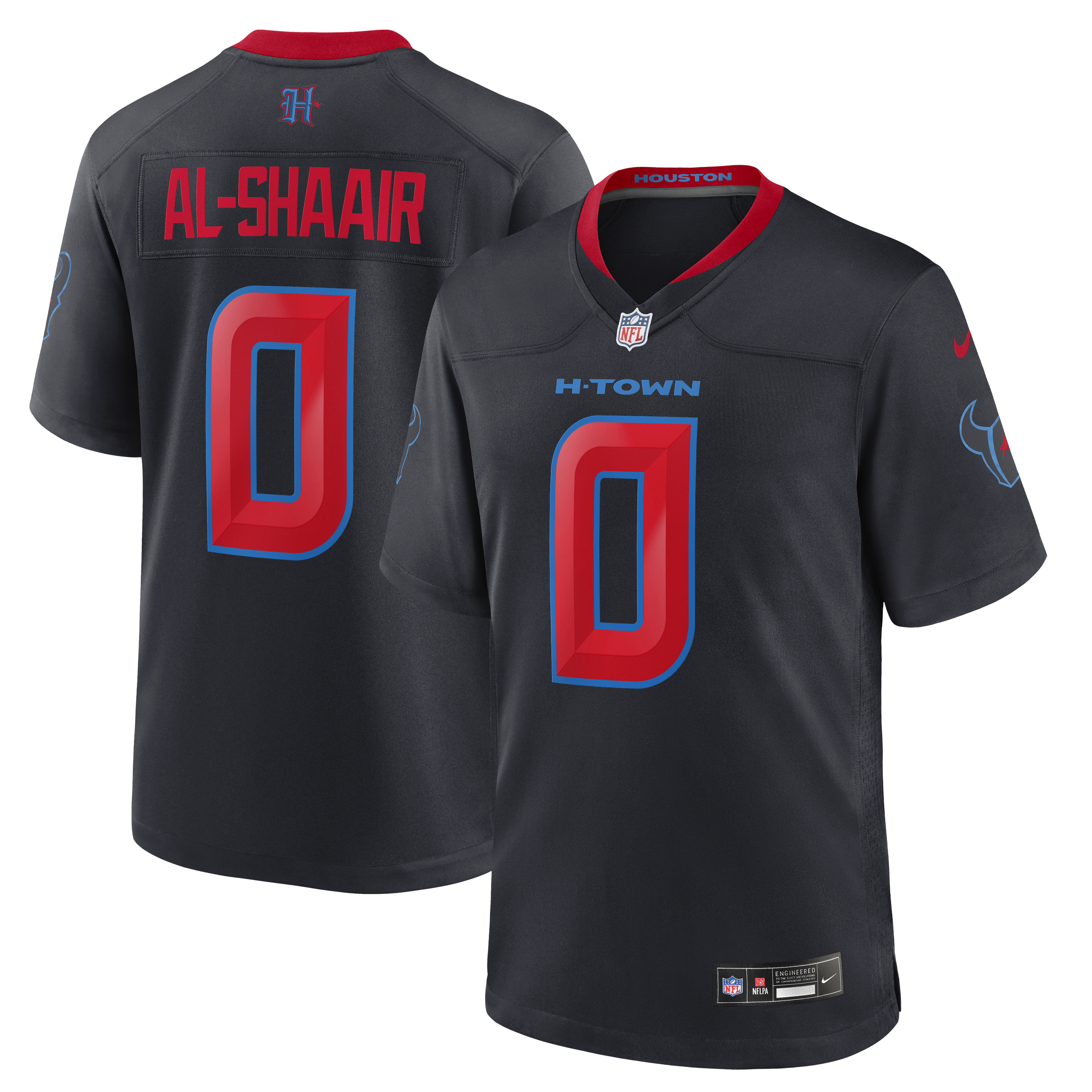 Men's Nike Azeez Al-Shaair Navy Houston Texans Alternate Game Jersey