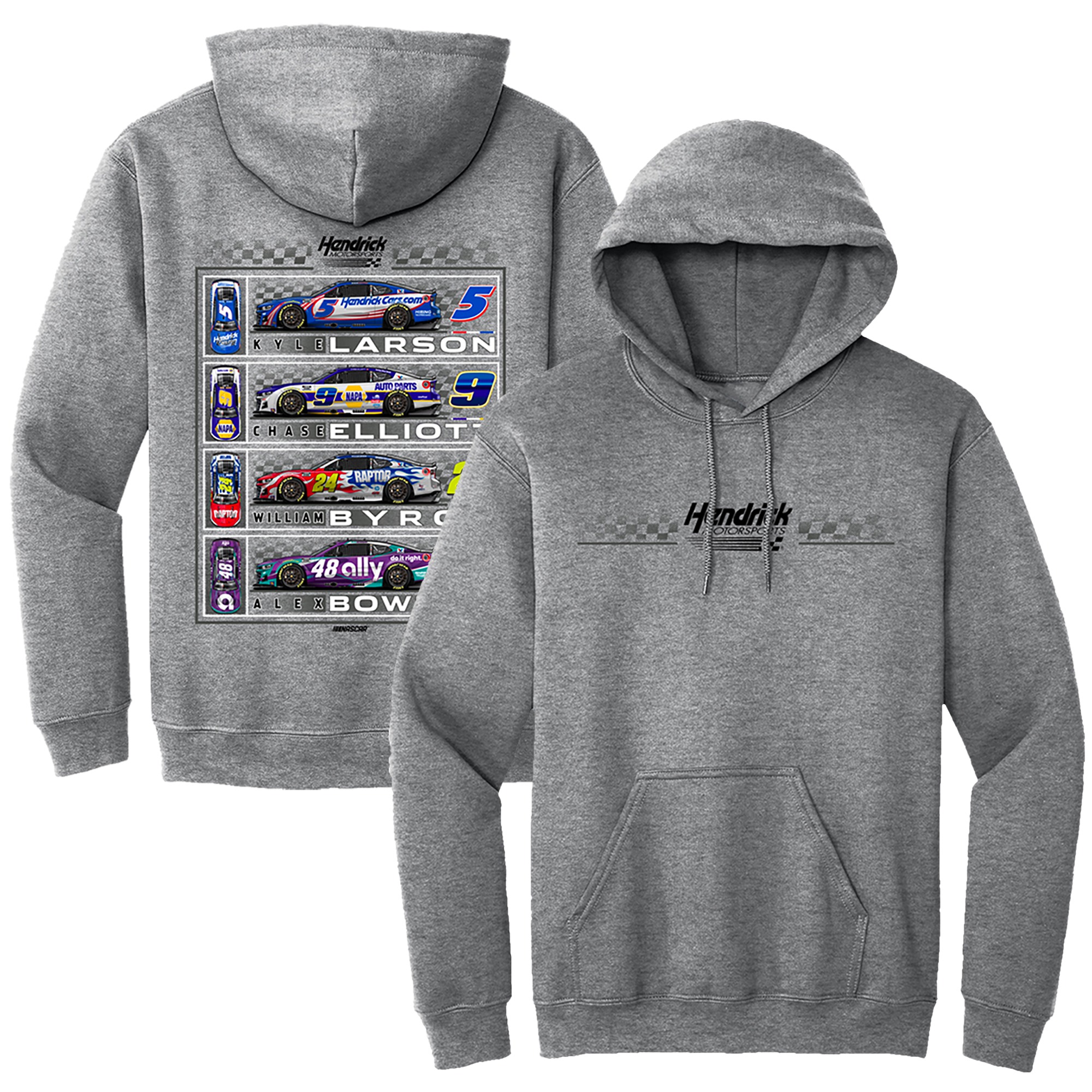 Men's Classic Ink Heather Black Hendrick Motorsports Car Hoodie