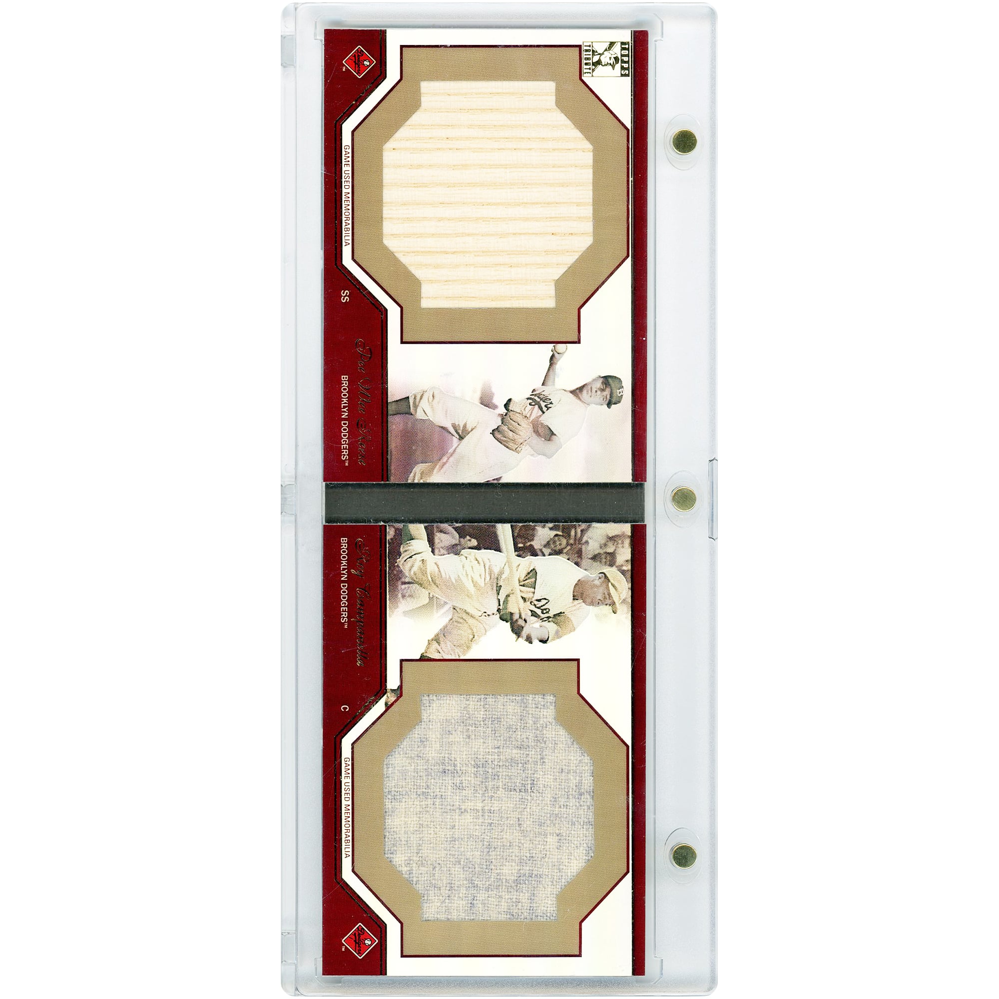 Pee Wee Reese & Roy Campanella Brooklyn Dodgers 2009 Topps Tribute Dual Jumbo Game Used Relics Booklet #DJR-RCPR #1/1 Card