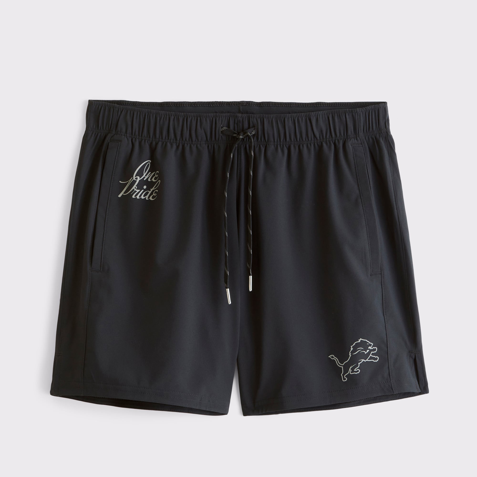 Abercrombie & Fitch Herren-Trainingsshorts, schwarz, Detroit Lions YPB, 5 Zoll
