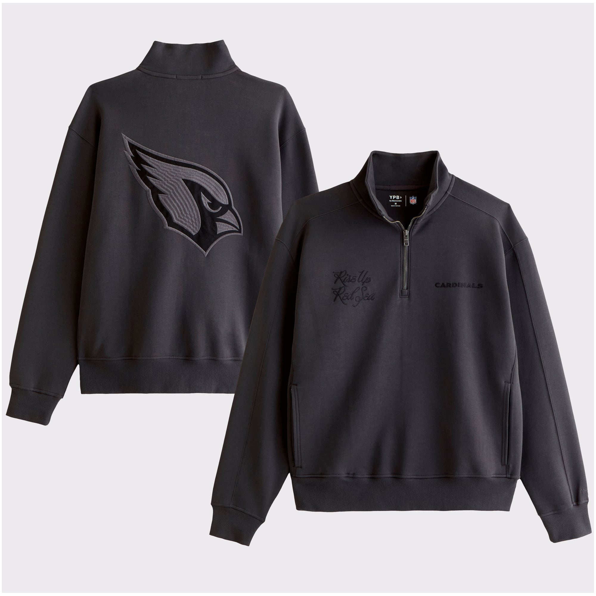 Men's Abercrombie & Fitch Black Arizona Cardinals YPB neoKNIT MAX Half-Zip Top