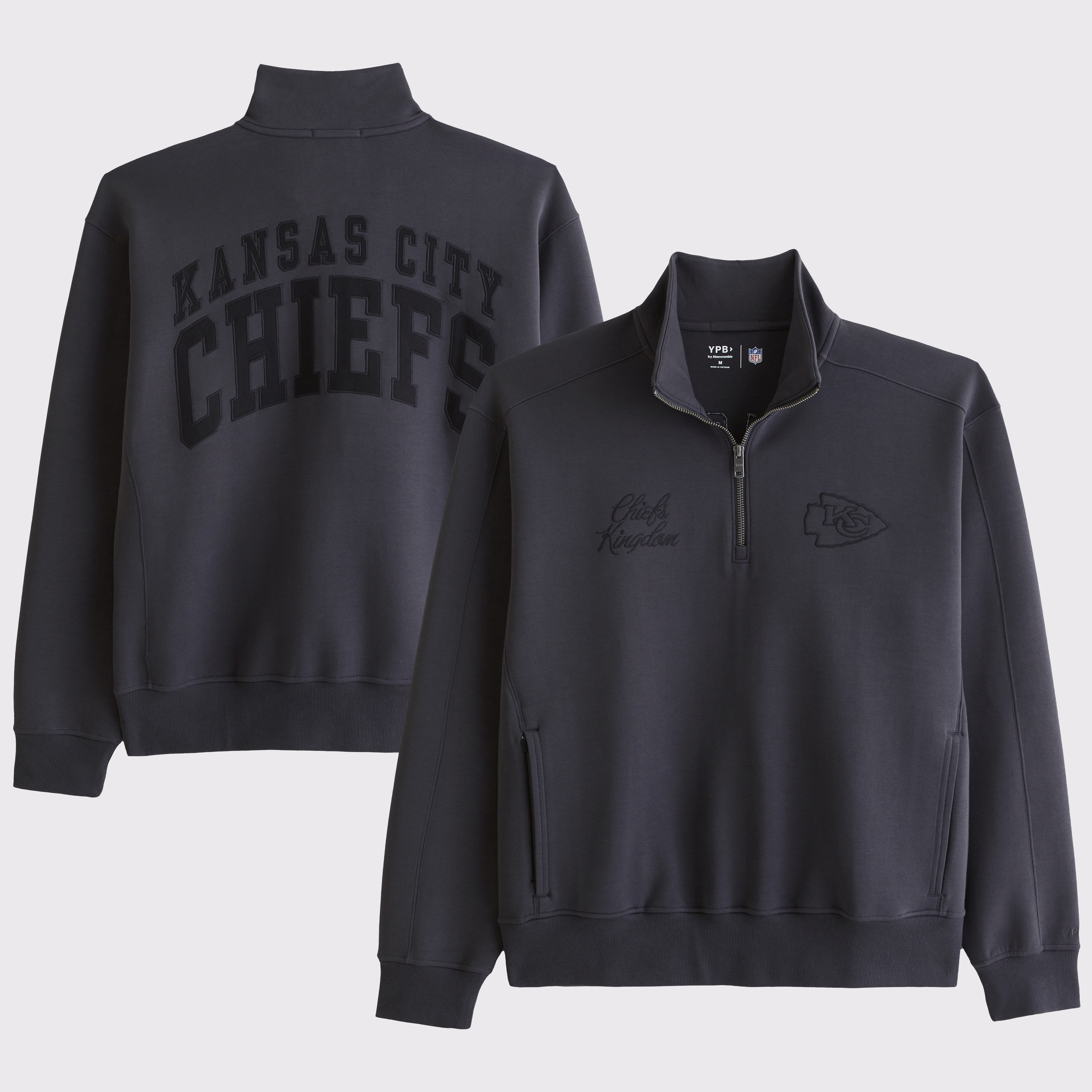 Men's Abercrombie & Fitch Black Kansas City Chiefs YPB neoKNIT MAX Half-Zip Top
