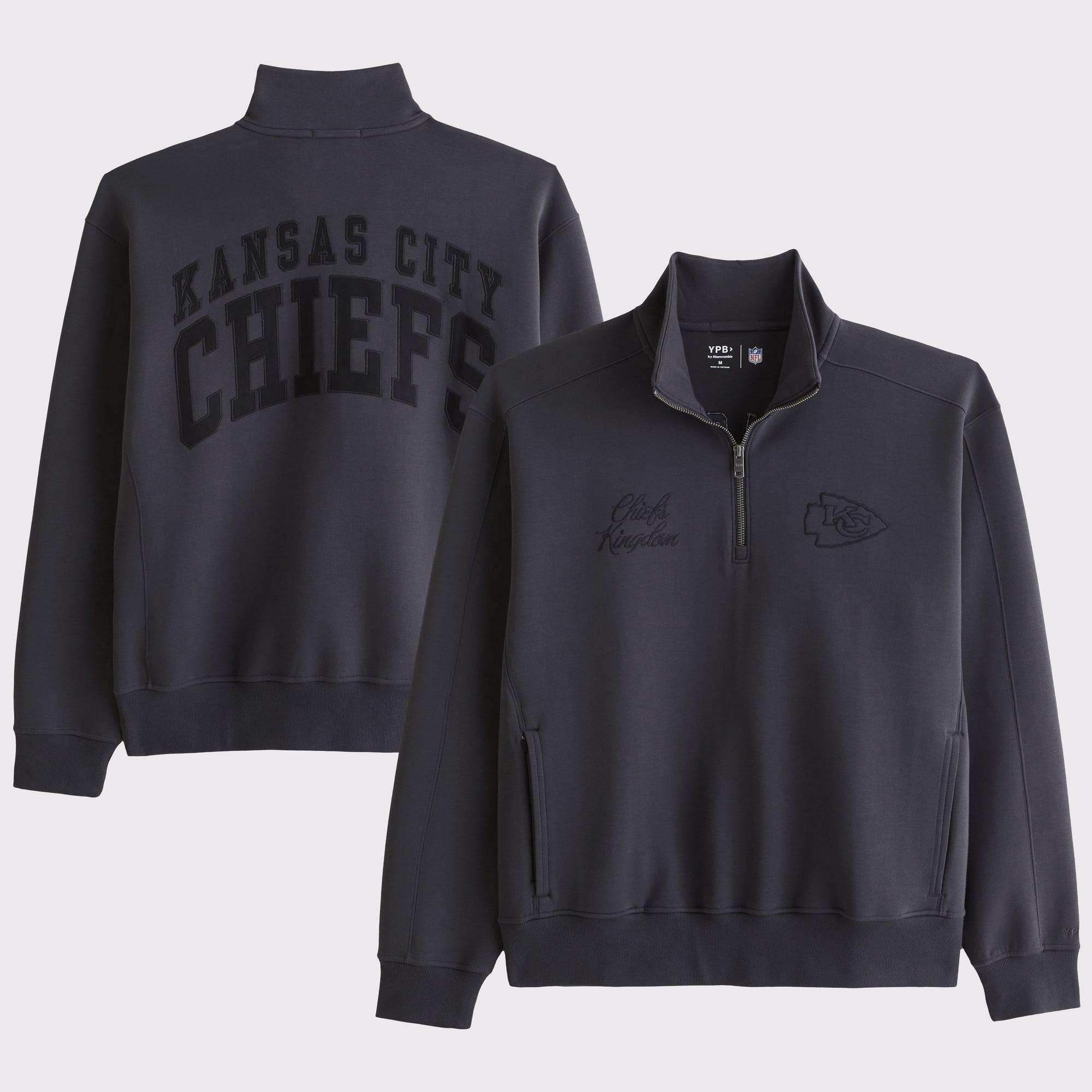 Men's Abercrombie & Fitch Black Kansas City Chiefs YPB neoKNIT MAX Half-Zip Top