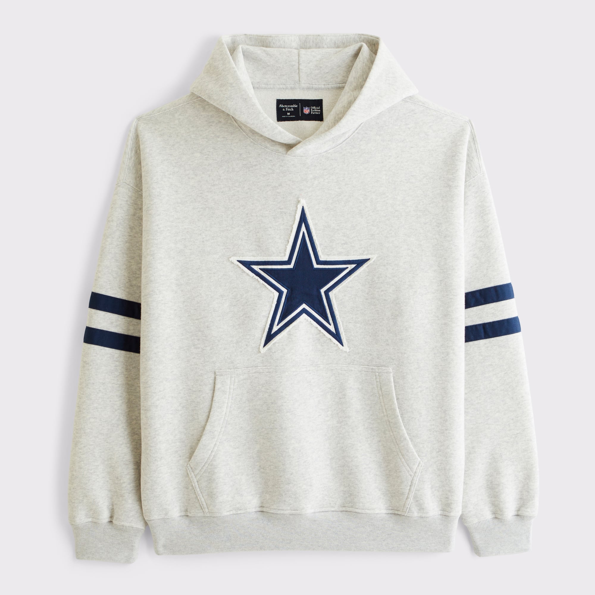 Abercrombie & Fitch Herren-Kapuzenpullover mit Dallas Cowboys-Motiv in Grau