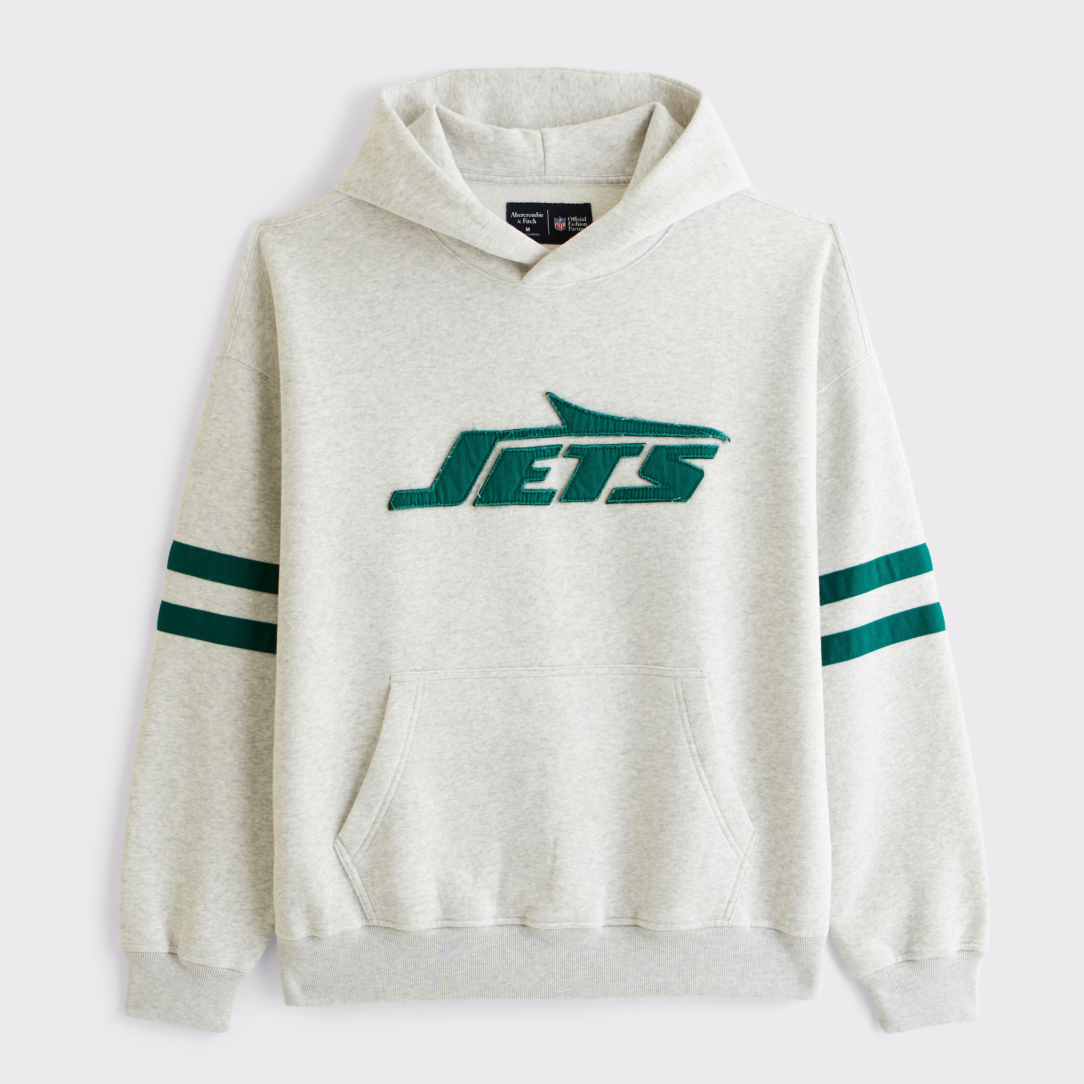 Men’s Abercrombie & Fitch Gray New York Jets Popover Hoodie Men’s Abercrombie & Fitch Gray New York Jets Popover Hoodie