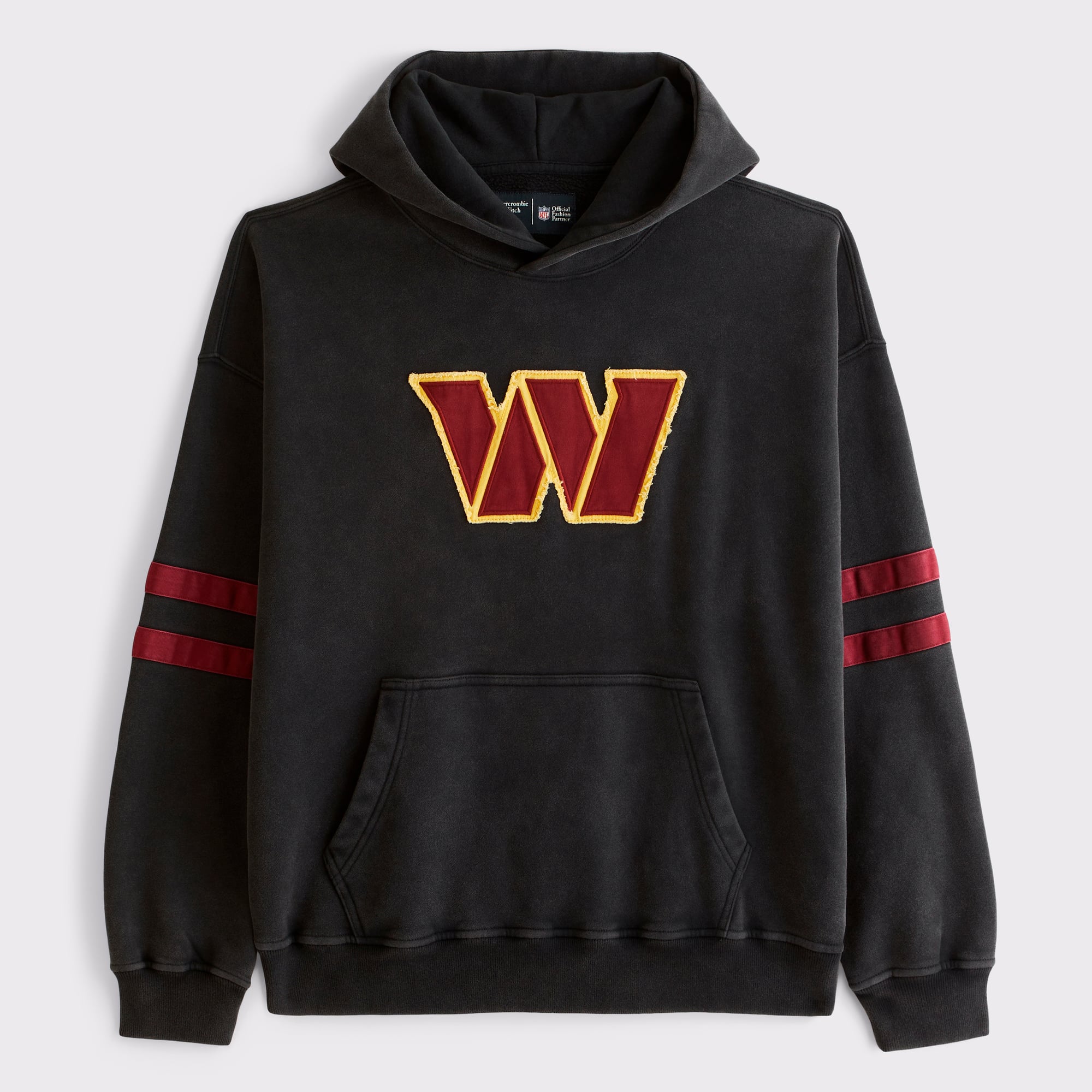 Schwarzer Abercrombie & Fitch Washington Commanders Popover Hoodie für Herren
