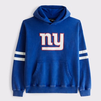 Men's Abercrombie & Fitch Blue New York Giants Popover Hoodie
