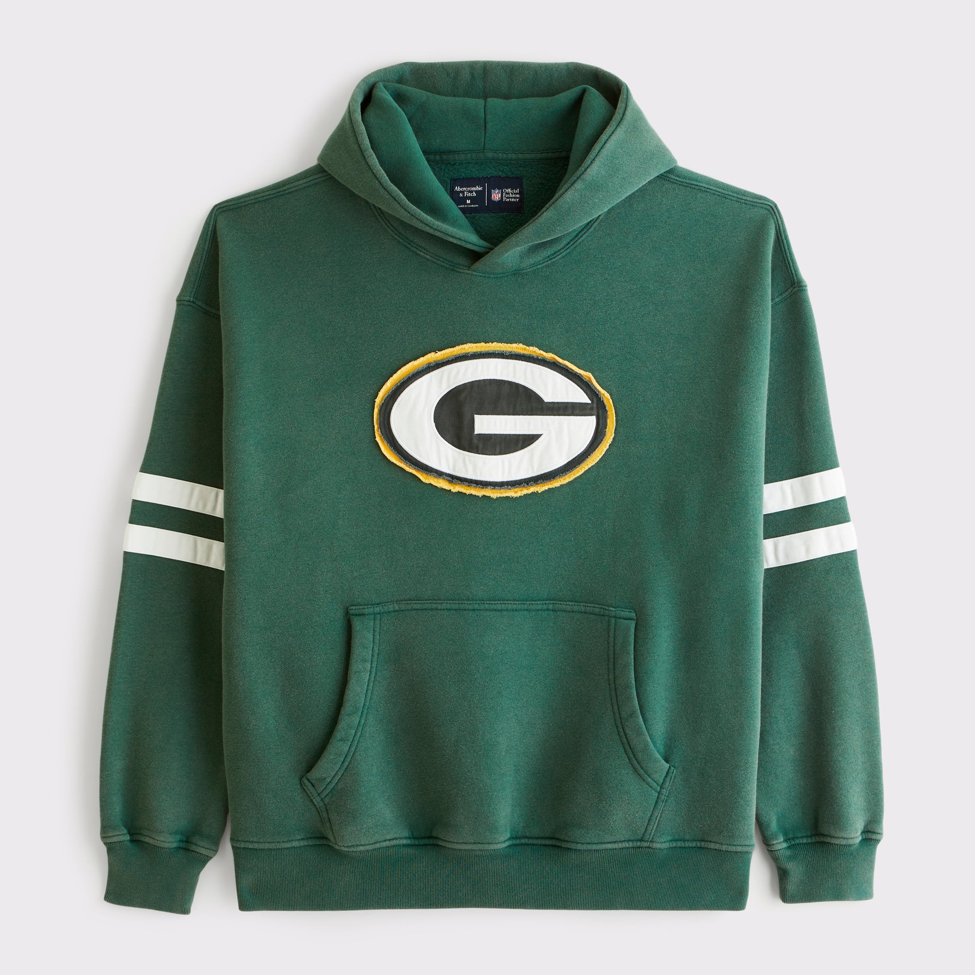 Abercrombie & Fitch Herren-Kapuzenpullover in Grün mit Green Bay Packers-Logo