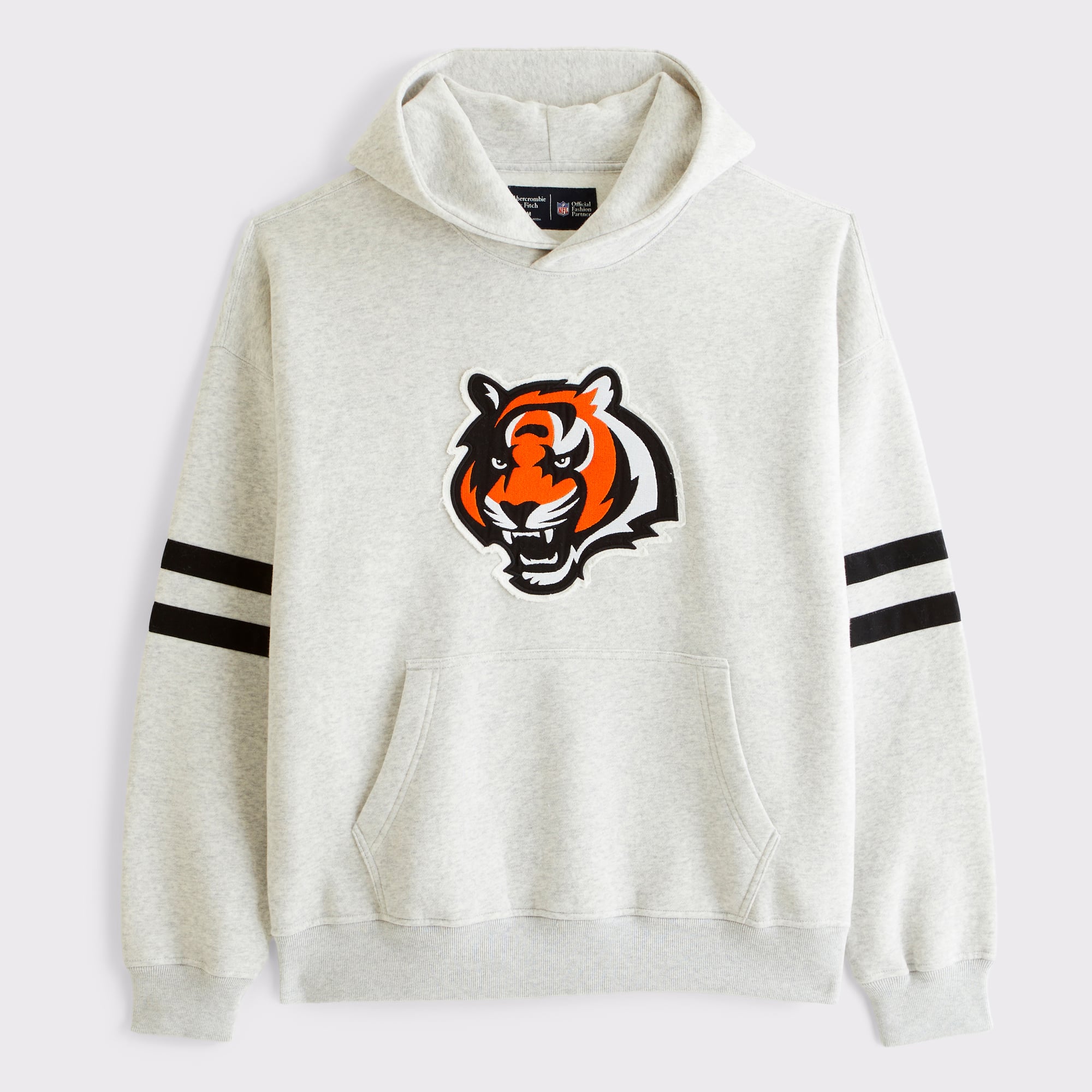 Abercrombie & Fitch Herren-Kapuzenpullover mit Cincinnati-Bengals-Motiv in Grau