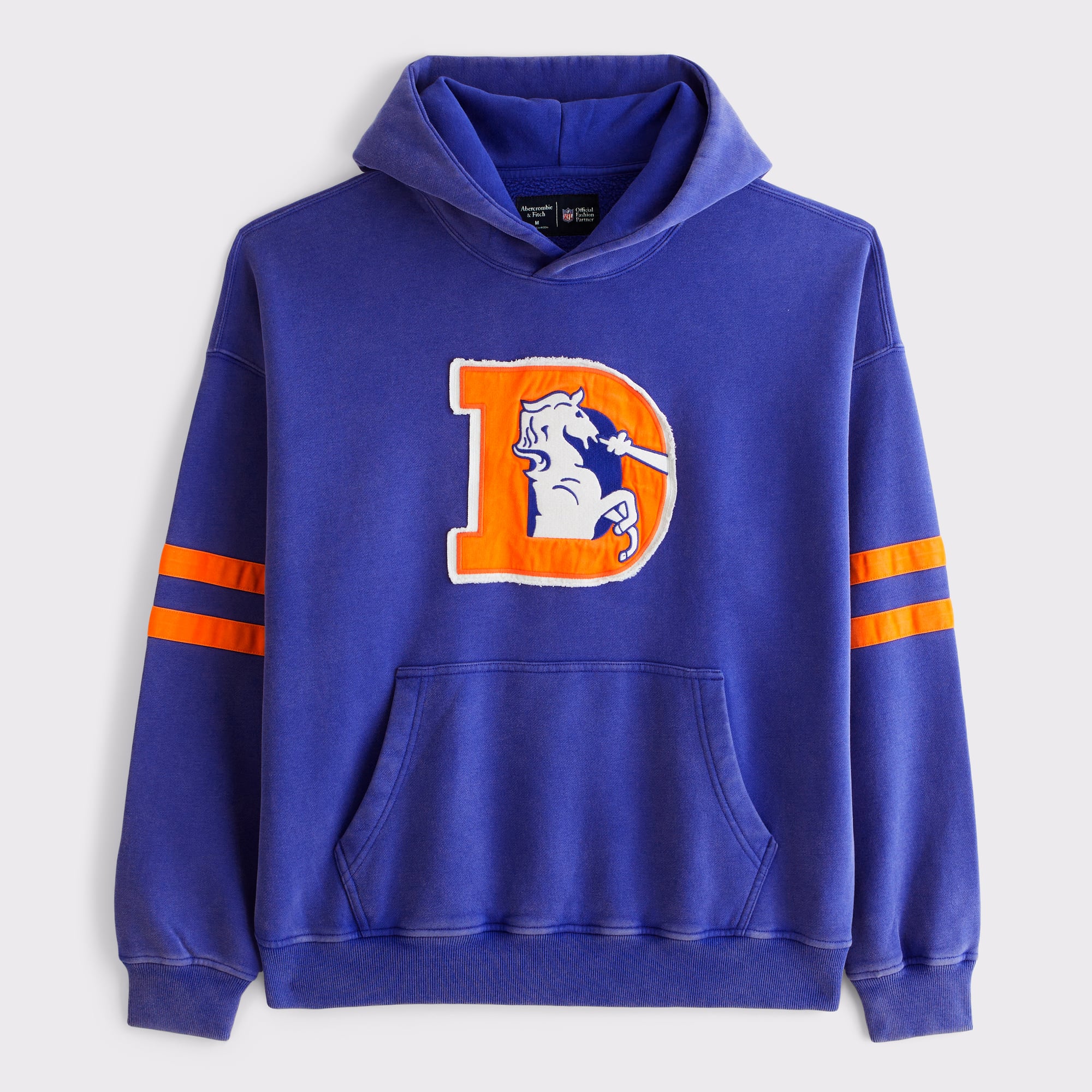 Abercrombie & Fitch Herren-Kapuzenpullover mit Denver Broncos-Motiv, blau
