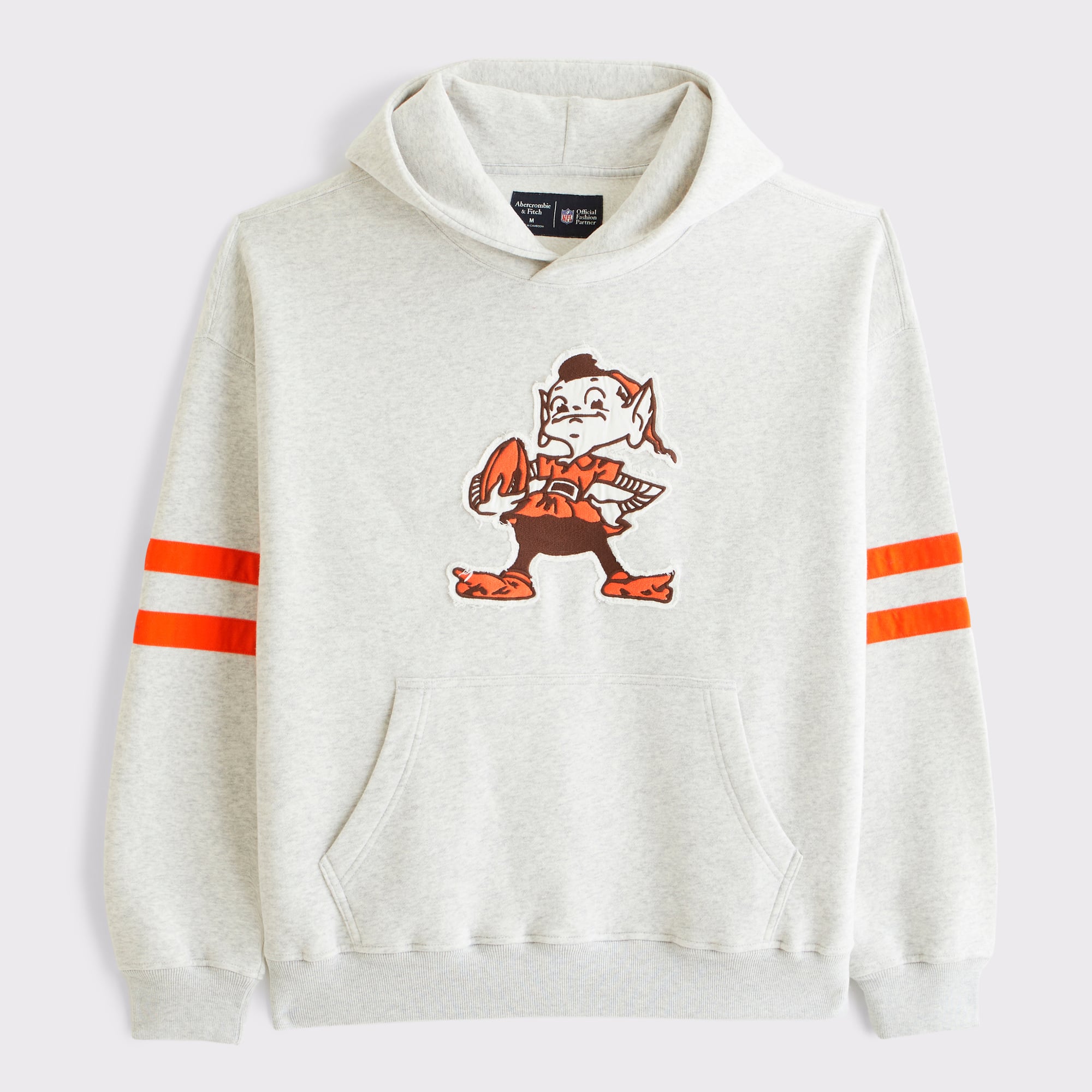 Abercrombie & Fitch Herren-Kapuzenpullover mit Cleveland Browns-Logo in Grau