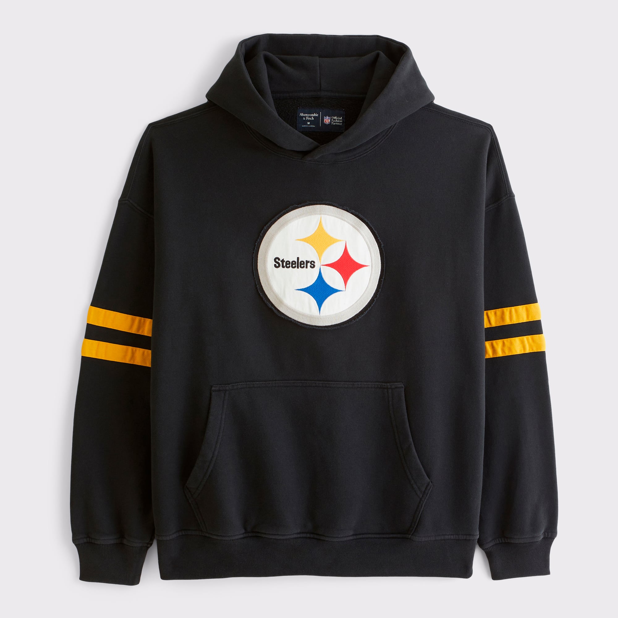 Schwarzer Pittsburgh Steelers Popover-Hoodie von Abercrombie & Fitch für Herren