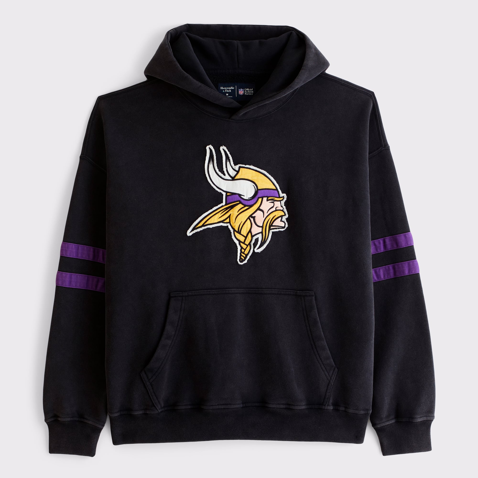 Schwarzer Minnesota Vikings Popover-Hoodie von Abercrombie & Fitch für Herren