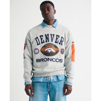 Men's Abercrombie & Fitch Gray Denver Broncos Fleece Sweatshirt