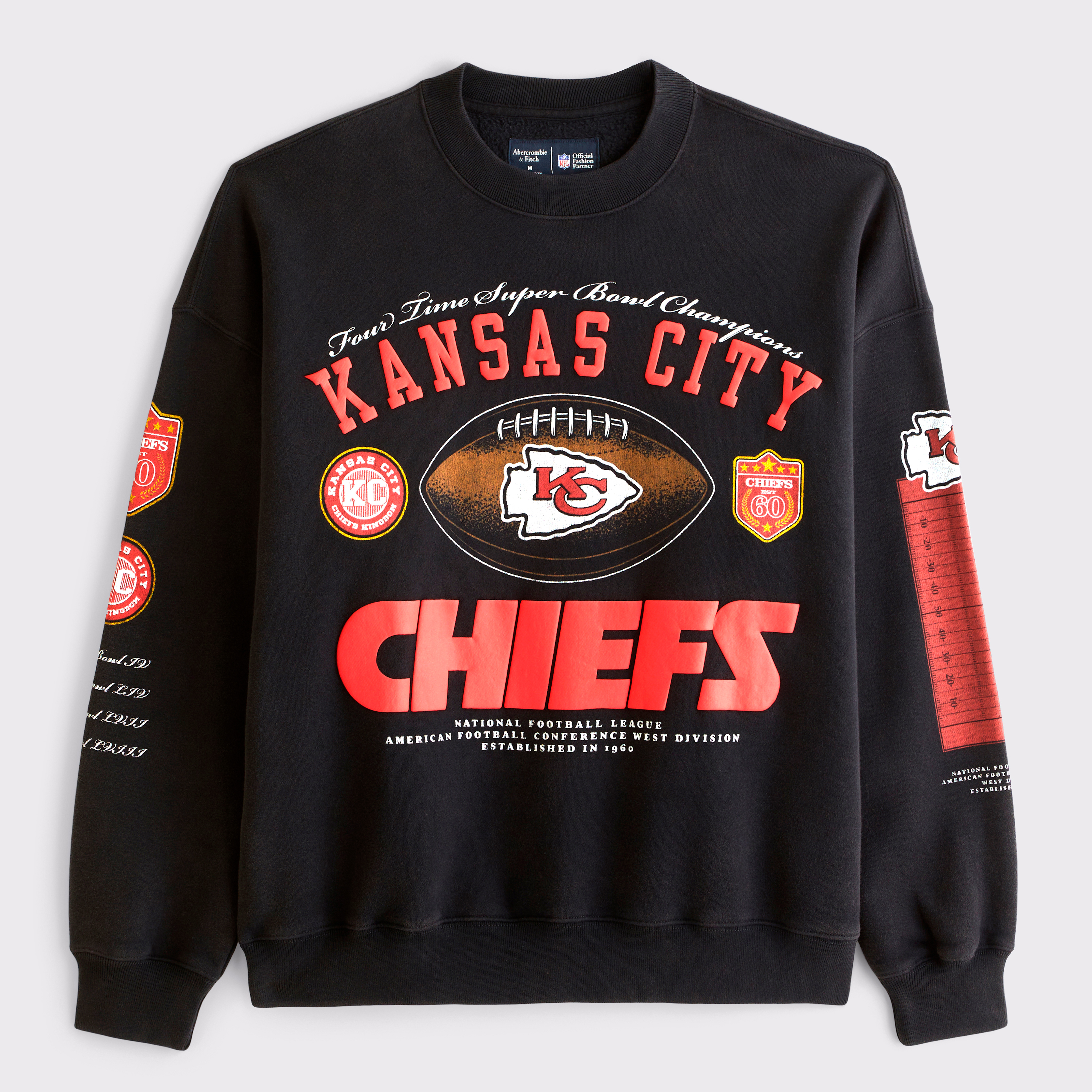 Men's Abercrombie & Fitch Black Kansas City Chiefs Fleece Sweatshirt
