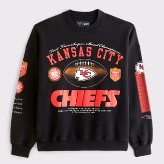 Men's Abercrombie & Fitch Black Kansas City Chiefs Fleece Sweatshirt