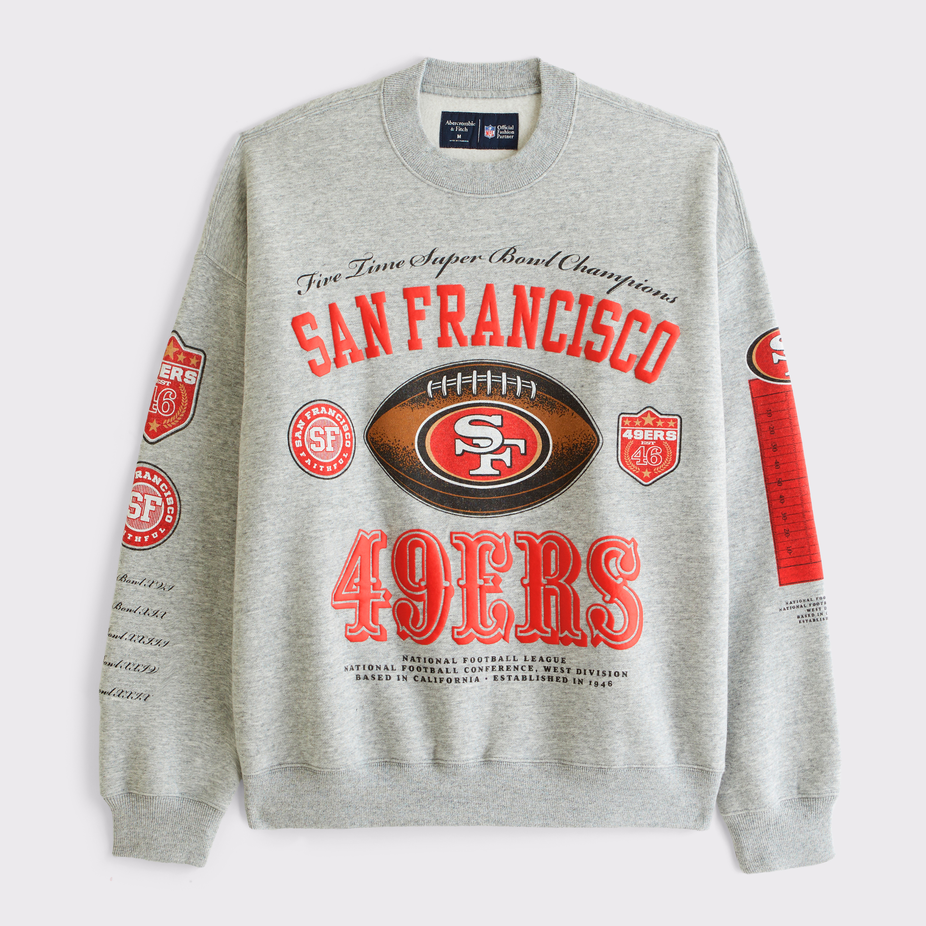 Men's Abercrombie & Fitch Gray San Francisco 49ers Fleece Sweatshirt