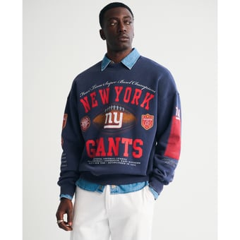 Men's Abercrombie & Fitch Navy New York Giants Fleece Sweatshirt