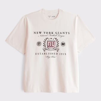 Men's Abercrombie & Fitch Cream New York Giants Premium Heavyweight T-Shirt