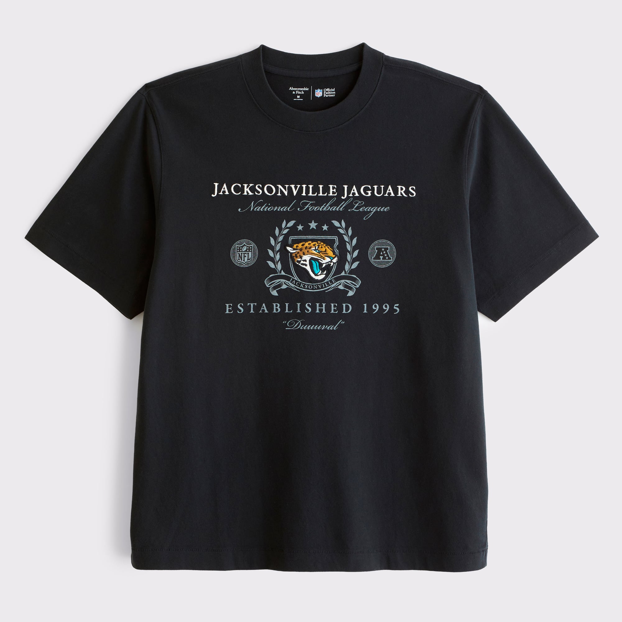 Schwarzes Premium-T-Shirt der Jacksonville Jaguars von Abercrombie & Fitch für Herren (schweres Material)