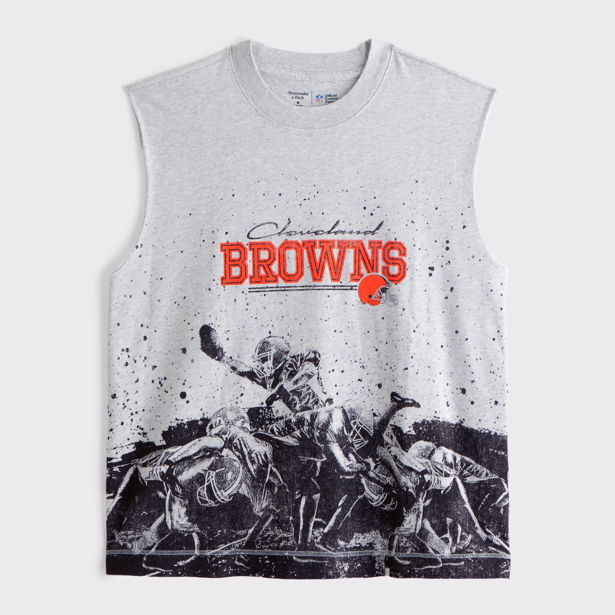 Abercrombie & Fitch Herren-Tanktop in Grau mit Cleveland Browns-Logo