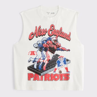 Men's Abercrombie & Fitch Cream New England Patriots Tank Top