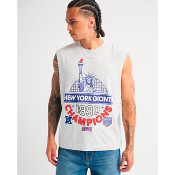 Men's Abercrombie & Fitch Gray New York Giants Tank Top