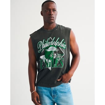 Men's Abercrombie & Fitch Black Philadelphia Eagles Tank Top
