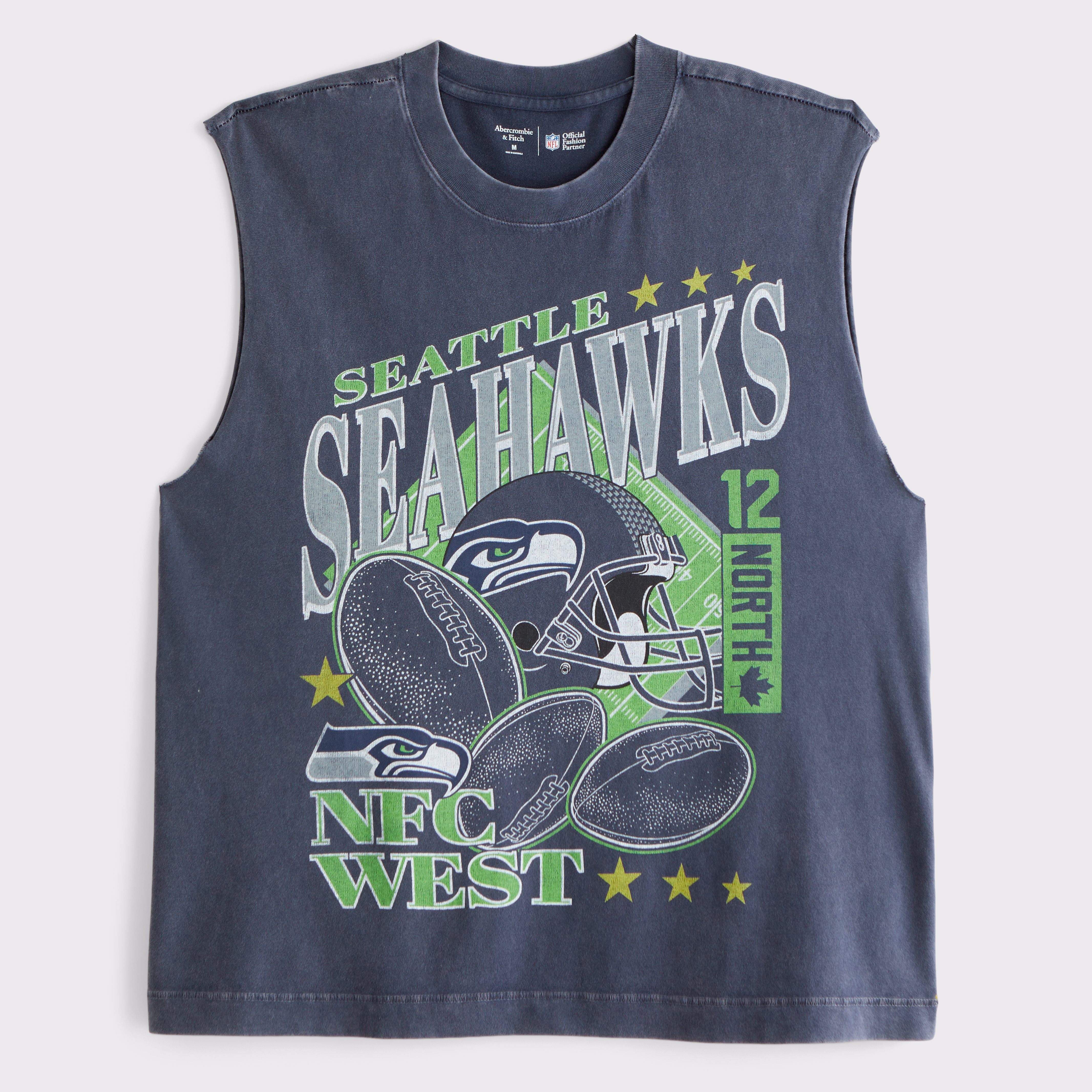 Men's Abercrombie & Fitch Navy Seattle Seahawks Tank Top