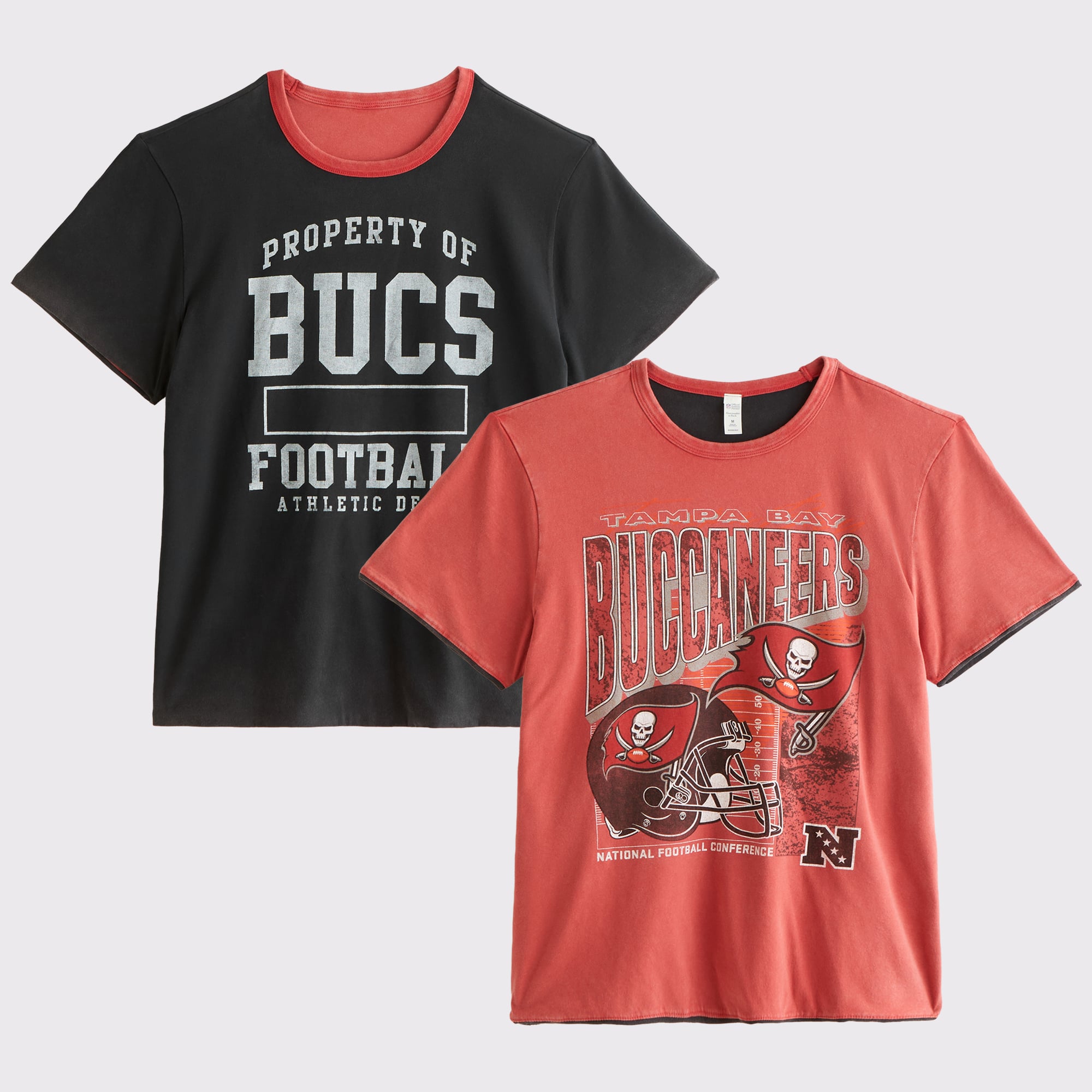 Schwarzes, wendbares Herren-T-Shirt von Abercrombie & Fitch mit Tampa Bay Buccaneers-Motiv