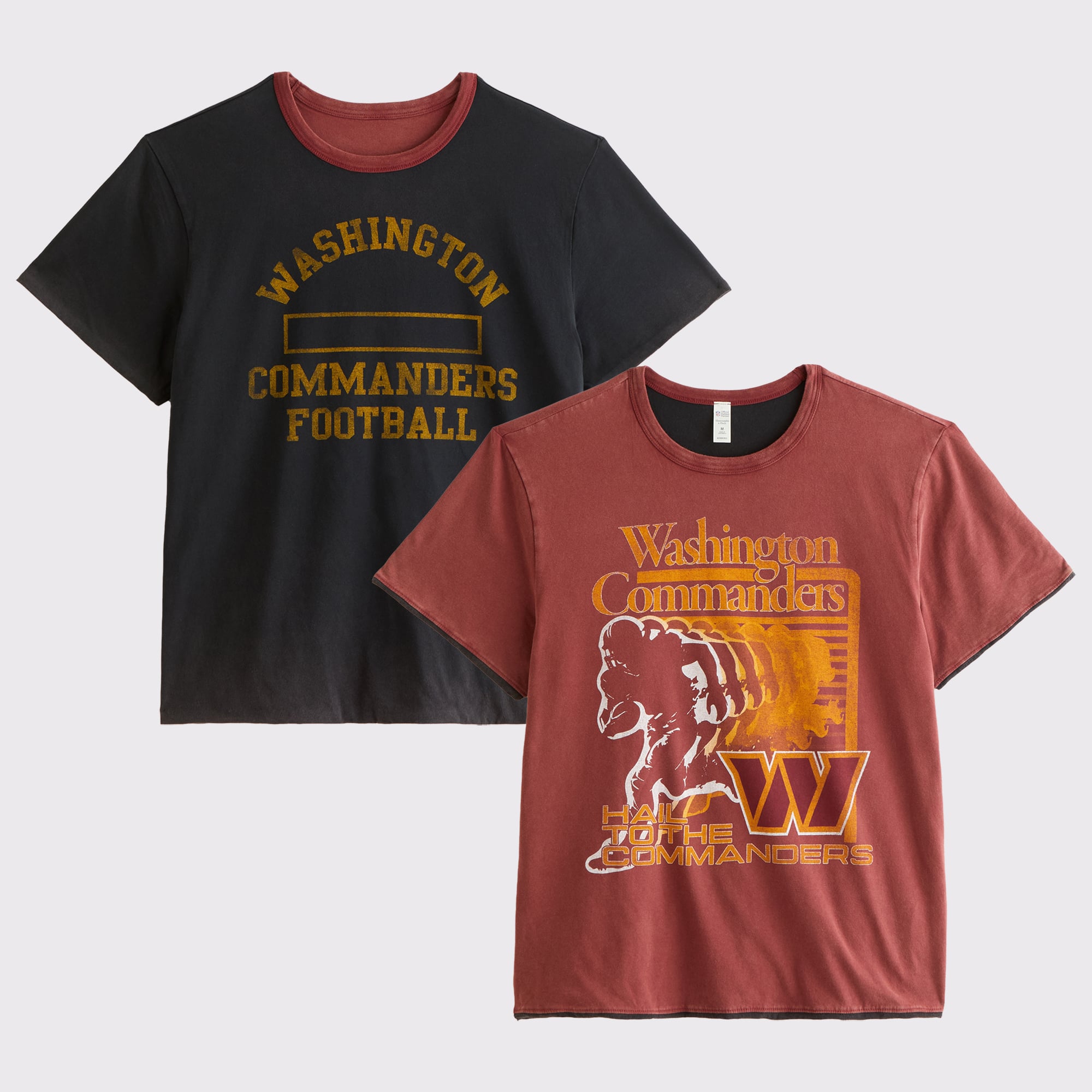Abercrombie & Fitch Herren-Wende-T-Shirt in Rot mit Washington Commanders-Motiv