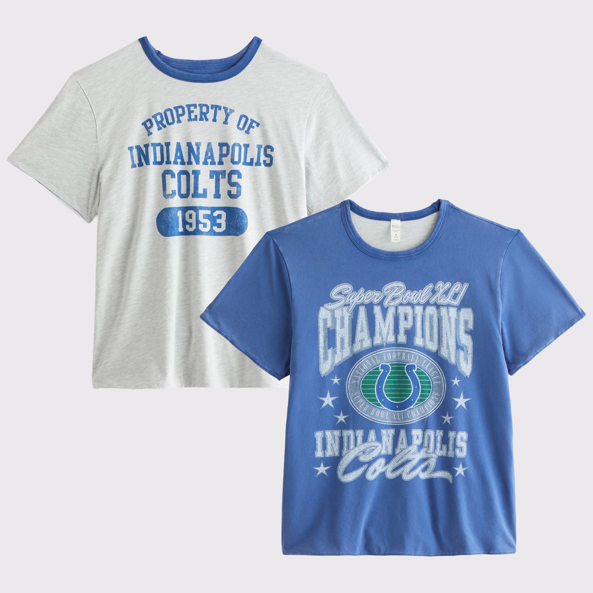 Abercrombie & Fitch Herren-Wende-T-Shirt in Blau mit Indianapolis Colts-Logo
