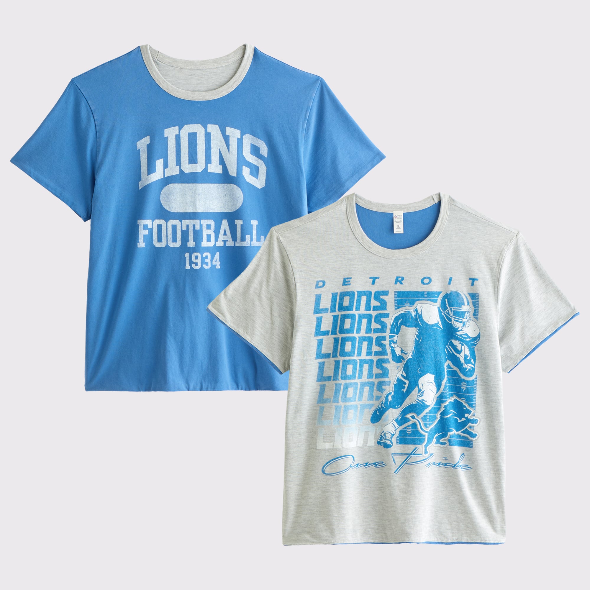 Abercrombie & Fitch Herren-Wende-T-Shirt der Detroit Lions in Blau