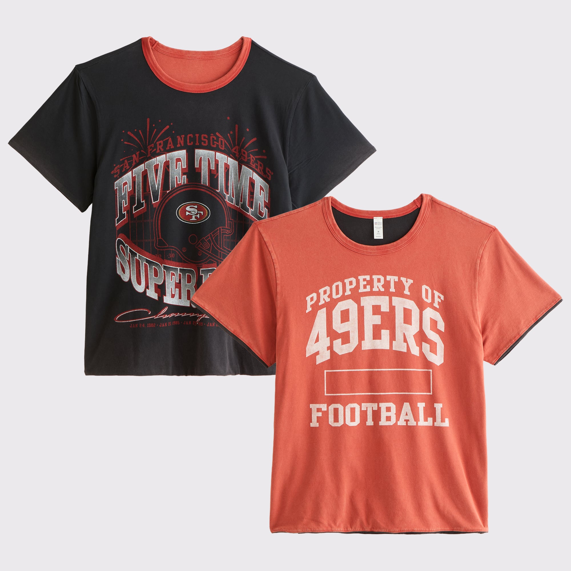 Men's Abercrombie & Fitch Red San Francisco 49ers Reversible T-Shirt: retailer-supplied image
