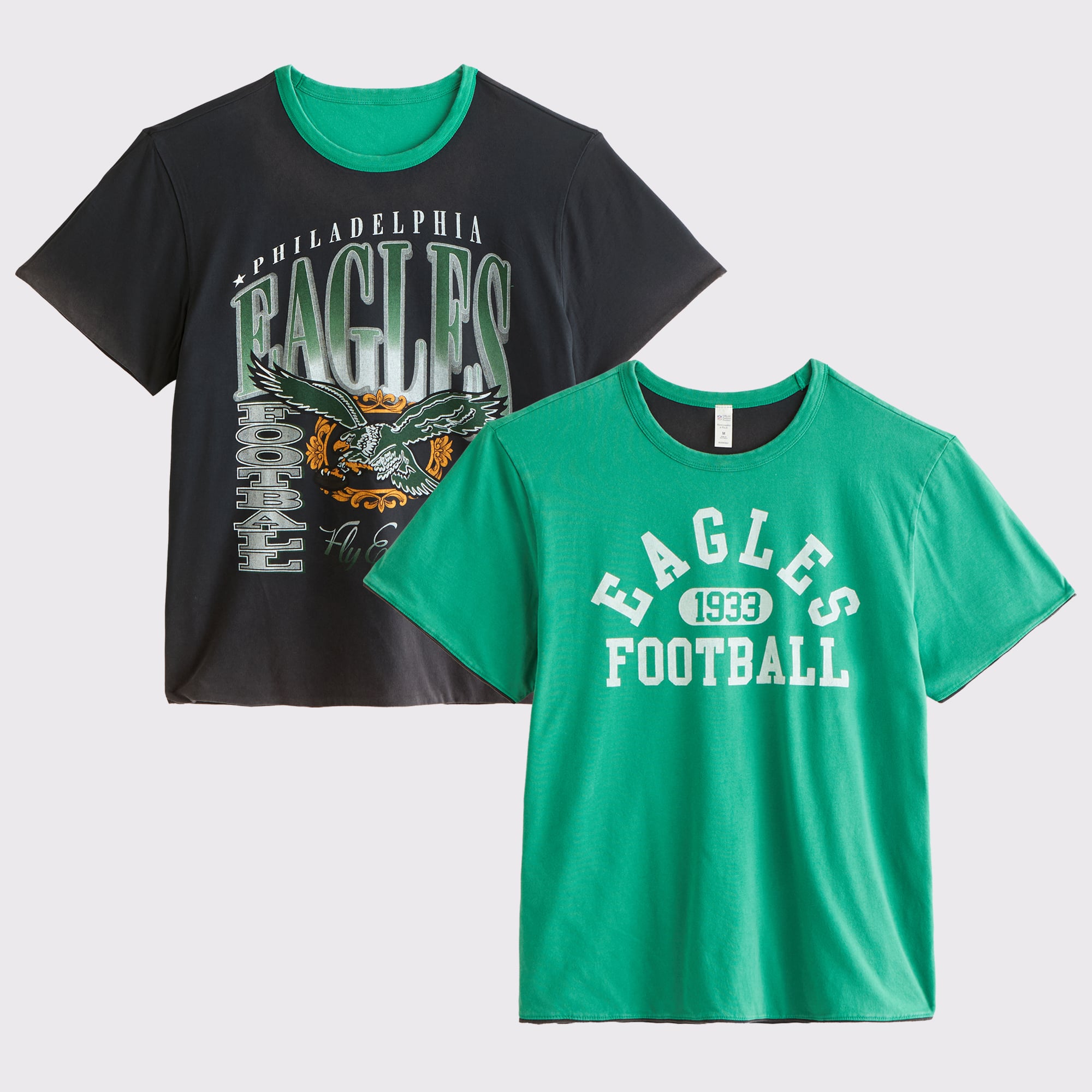 Abercrombie & Fitch Herren-Wende-T-Shirt in Grün mit Philadelphia Eagles-Motiv
