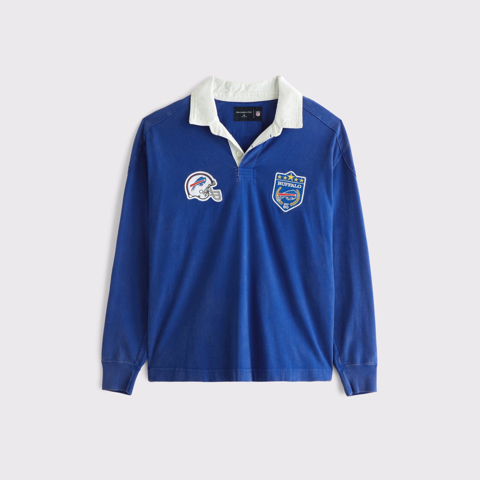 Abercrombie & Fitch Herren-Rugbyhemd der Buffalo Bills aus schwerem Strick in Blau