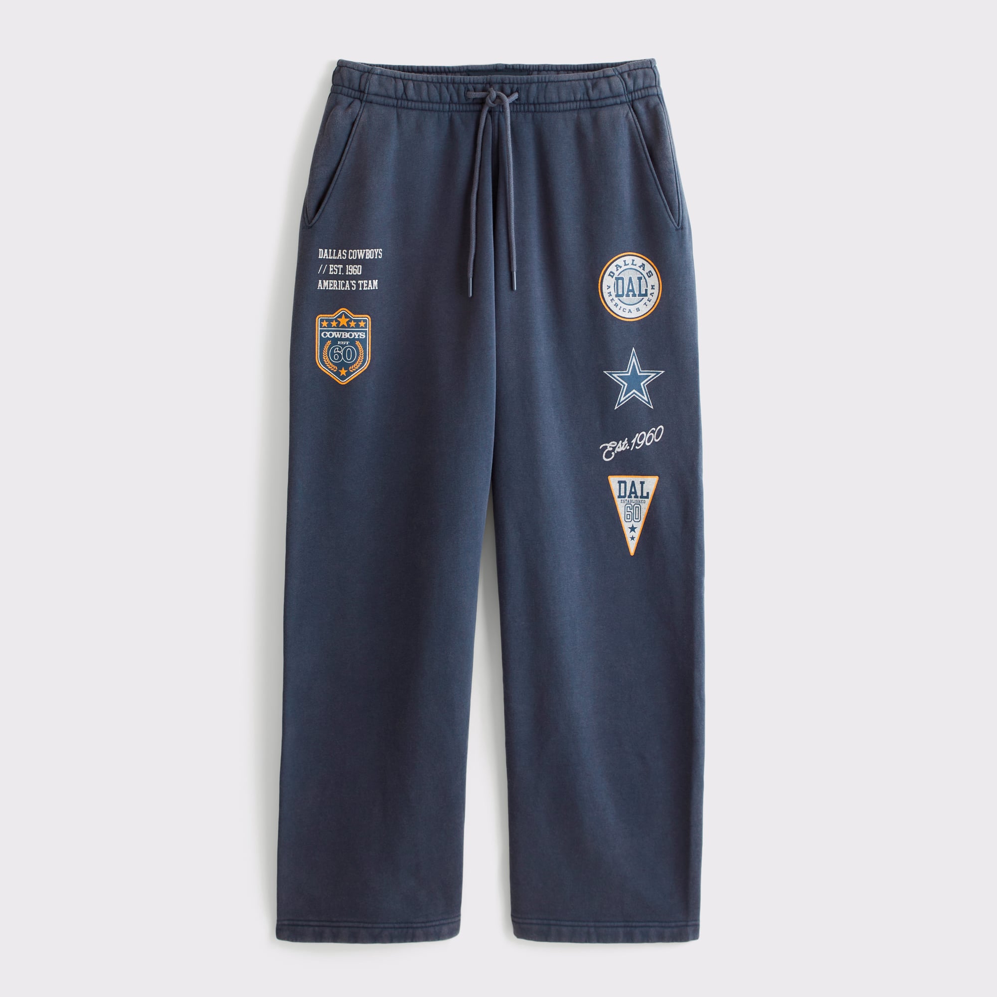 Pantalon de survêtement ample en polaire bleue Dallas Cowboys pour homme, Abercrombie & Fitch