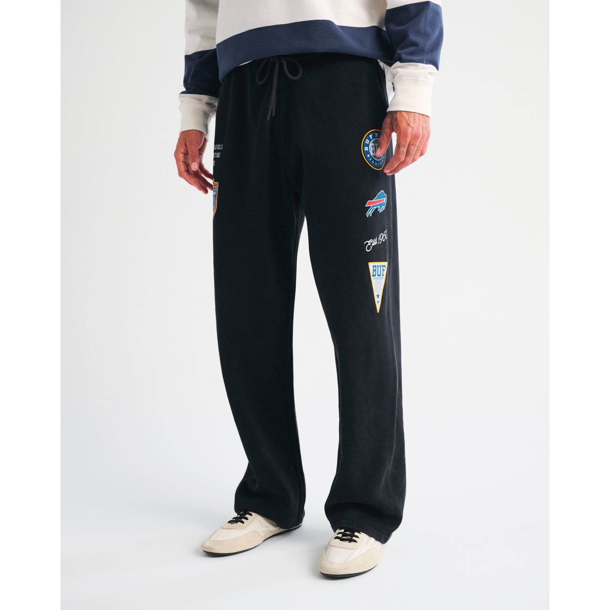 Schwarze Buffalo Bills Fleece-Sweatpants für Herren von Abercrombie & Fitch