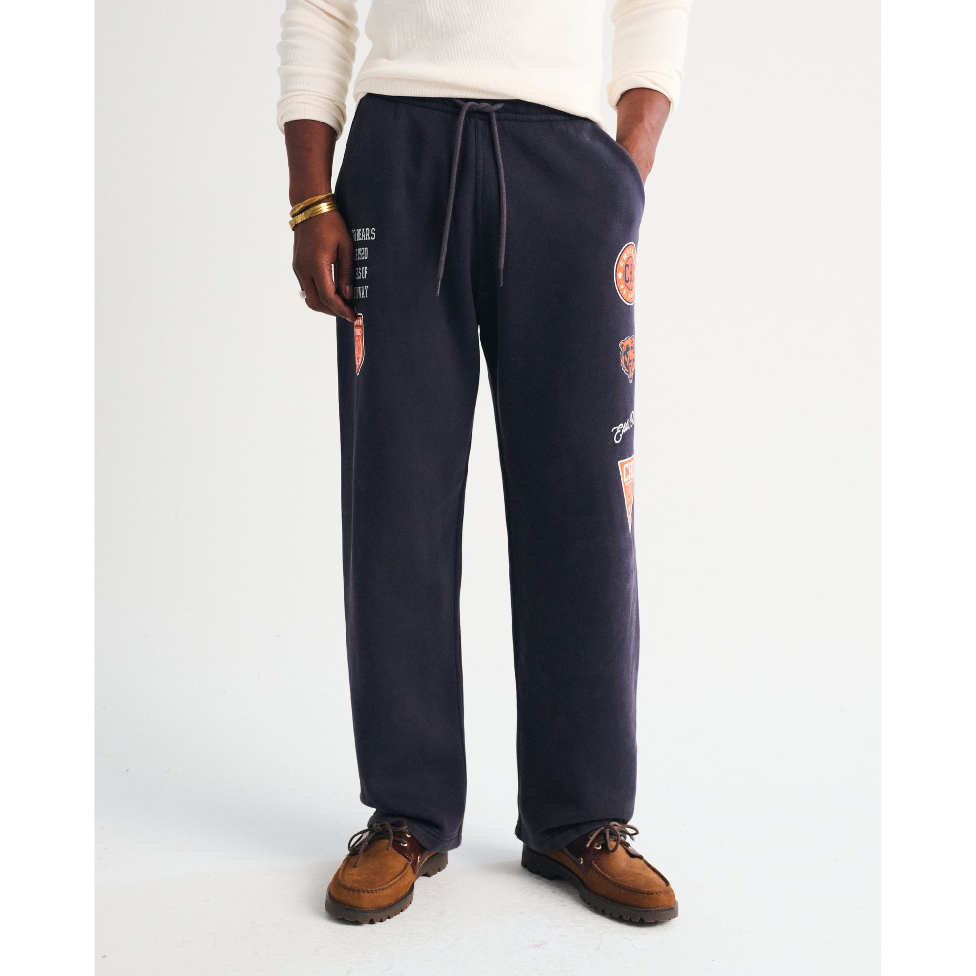 Pantalon de survêtement ample en polaire bleu marine Chicago Bears pour homme, Abercrombie & Fitch