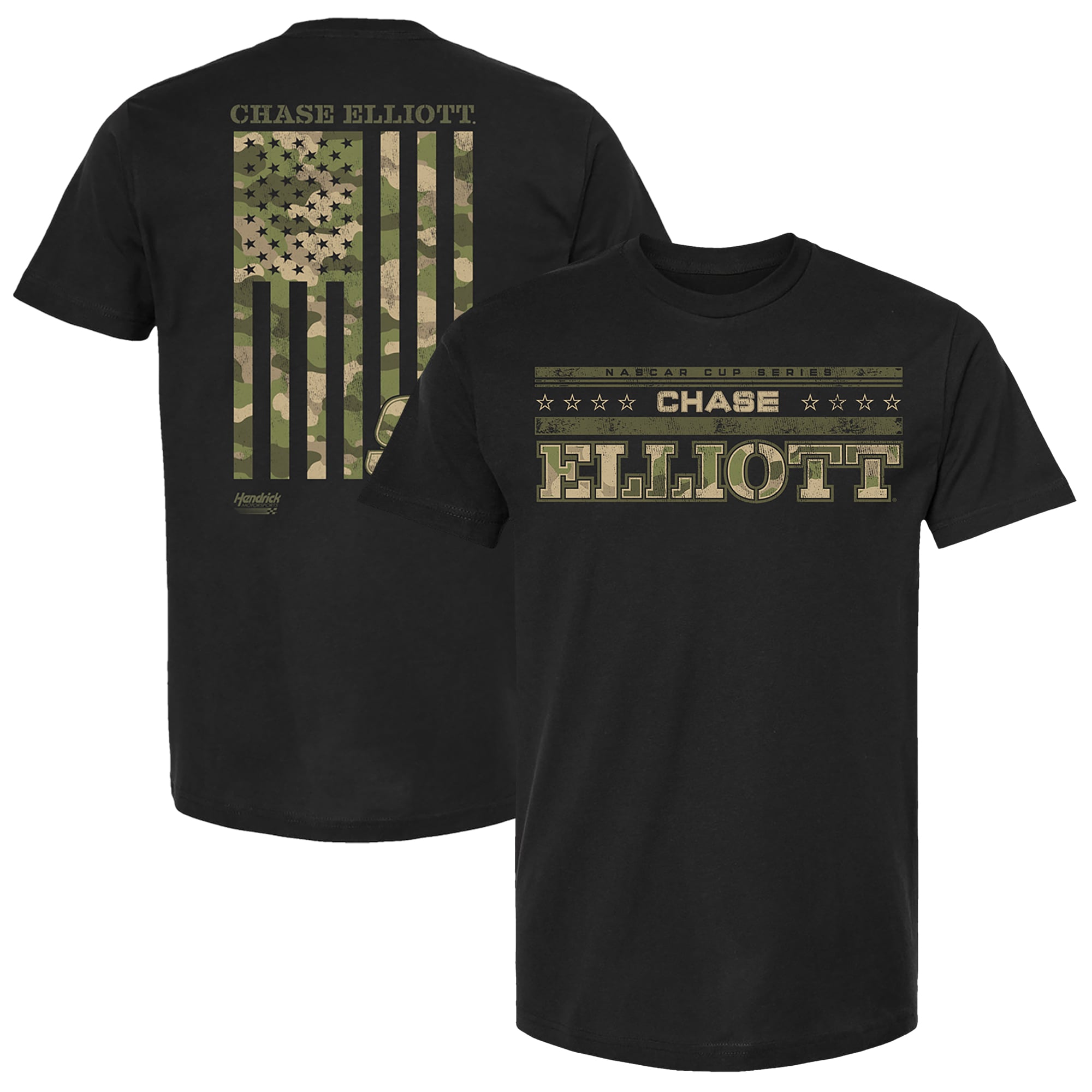 Men’s Classic Ink Black Chase Elliott Camo Tri-Blend T-Shirt