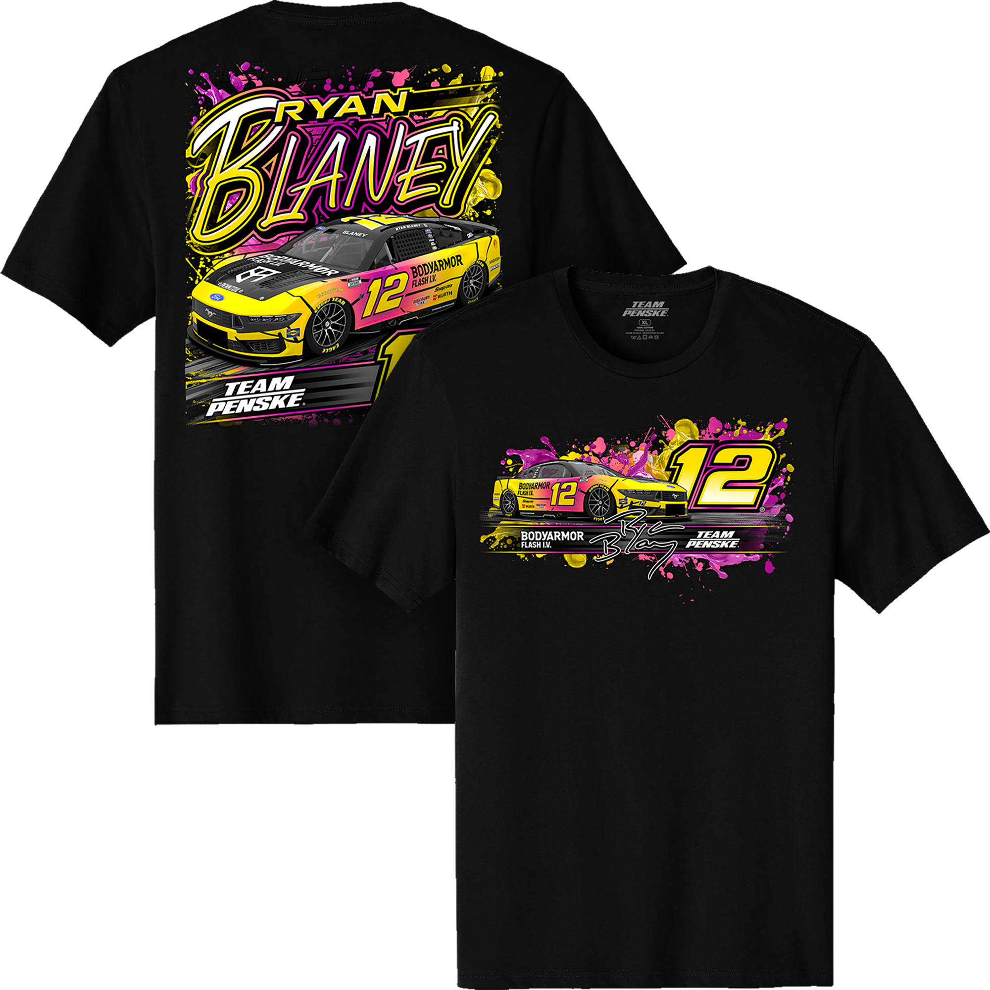 Men’s Classic Ink Black Ryan Blaney BodyArmor Flash I.V. Car T-Shirt Men’s Classic Ink Black Ryan Blaney BodyArmor Flash I.V. Car T-Shirt