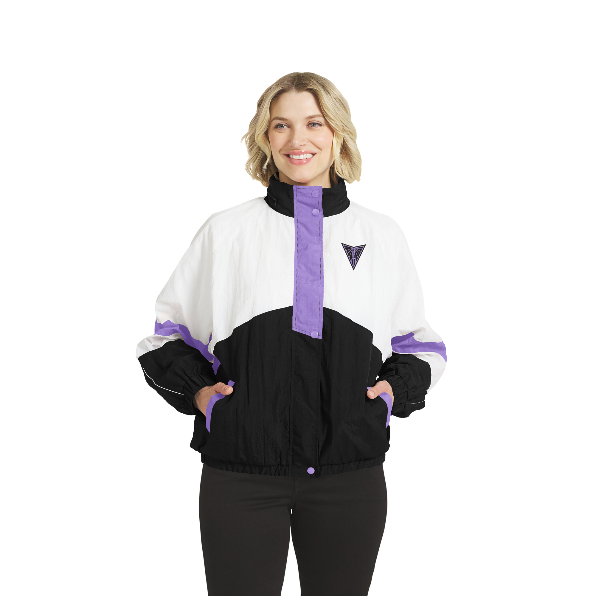 Women's WEAR by Erin Andrews White/Black Golden State Valkyries Full-Zip Windbreaker Jacket