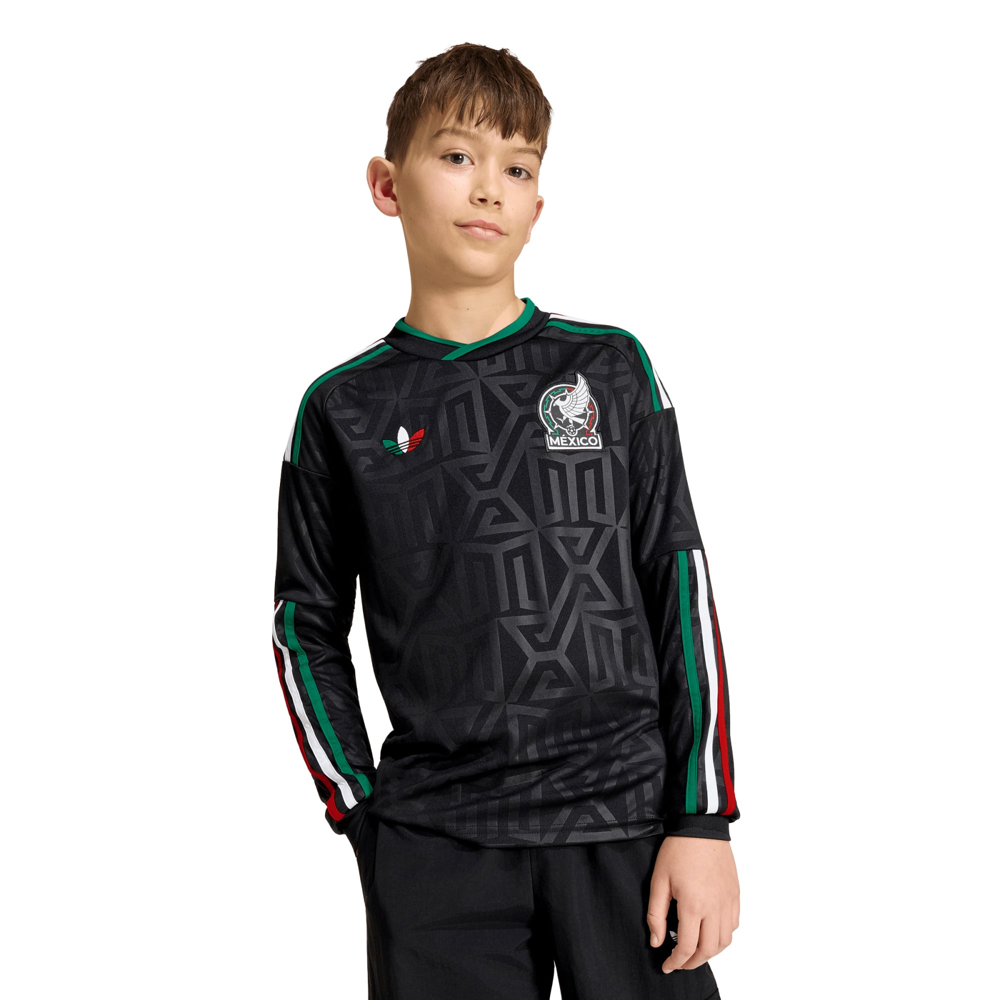 Youth adidas Black Mexico National Team 2026 Third Replica Long Sleeve Jersey