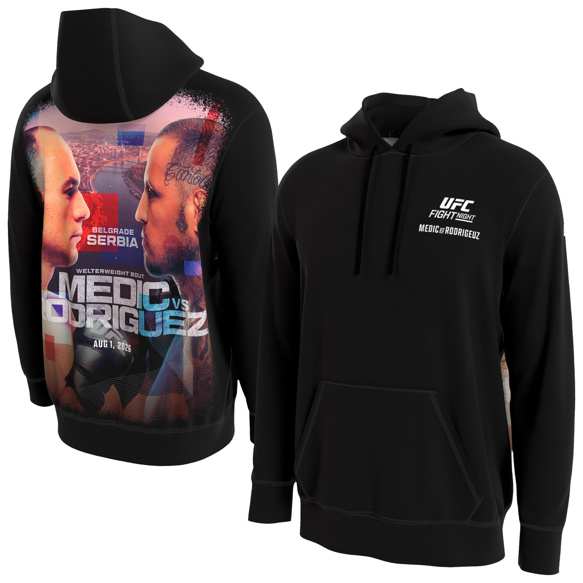 Men's ProSphere Black UFC Medic vs. Rodriguez Fight Night Hoodie
