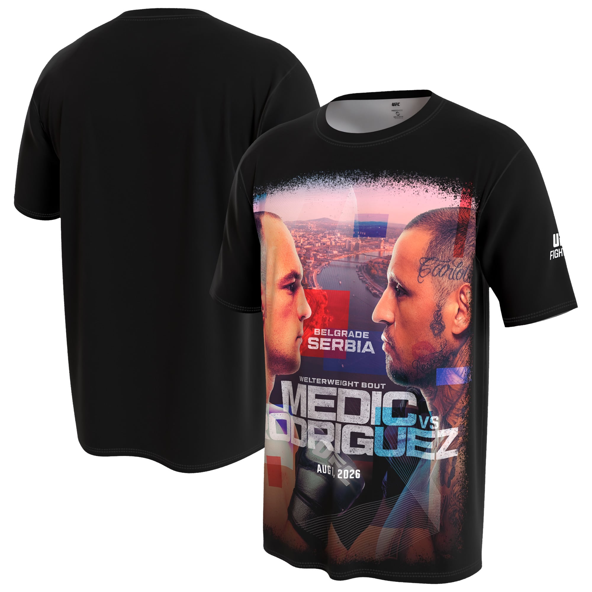 Men's ProSphere Black UFC Medic vs. Rodriguez Fight Night T-Shirt